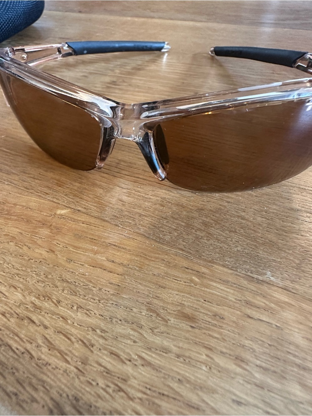 Tifosi Sport Sunglasses Shield Rimless Brown Lens Clear Frame Running Cycling